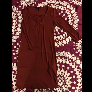 Lace up bodycon dress